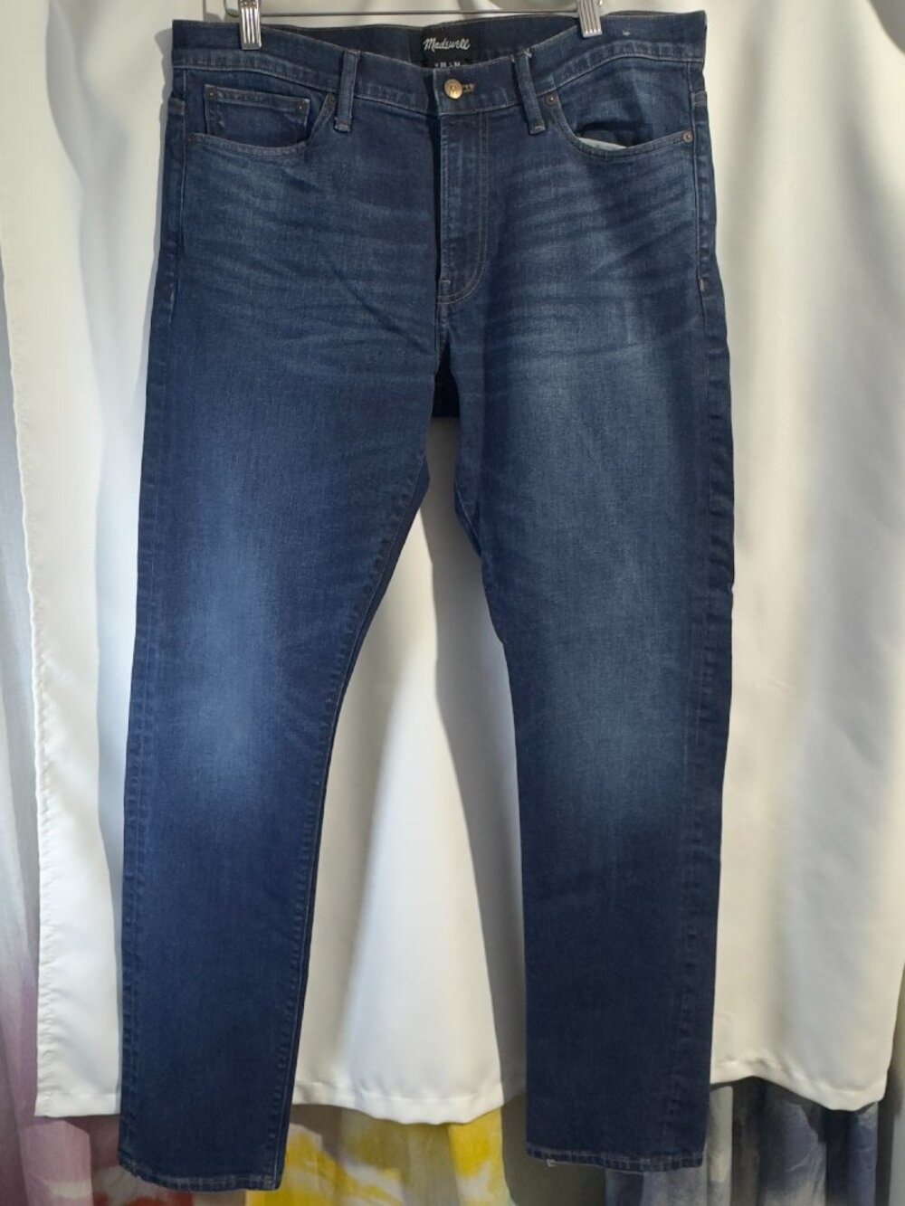MADEWELL Mens Selvedge Denim Slim Fit Jeans Aldercreek Wash 36x33 Actual (35x34)